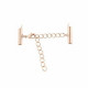 Slide end tubes with extention chain and clasp 10mm - Rose gold